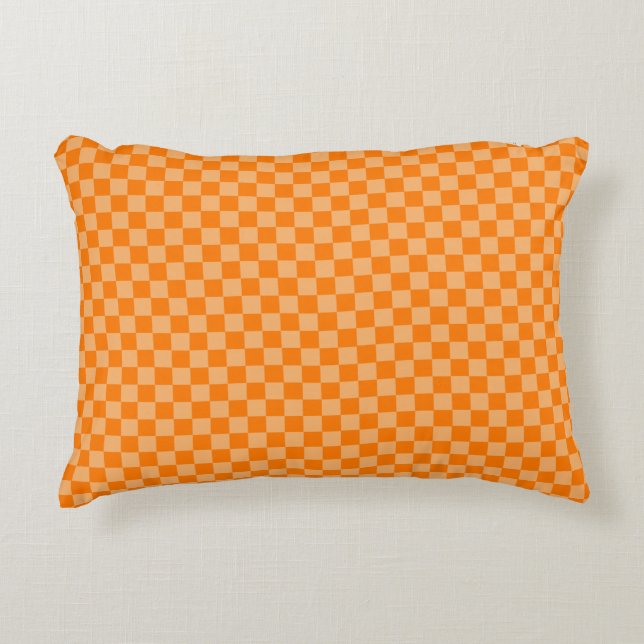Orange Combination Classic Chequerboard by STaylor Decorative Cushion (Front)