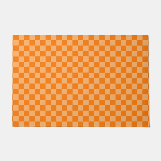Orange Combination Classic Chequerboard STaylor Doormat (Front)
