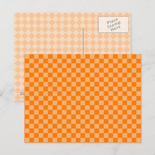 Orange Combination Classic Chequerboard STaylor Postcard (Front/Back)