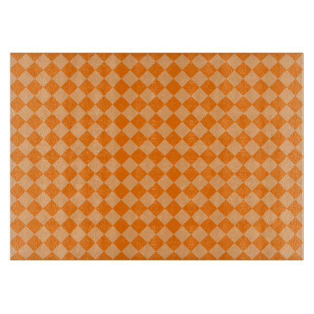 Orange Combination Diamond Pattern by STaylor Cutting Board (Front)