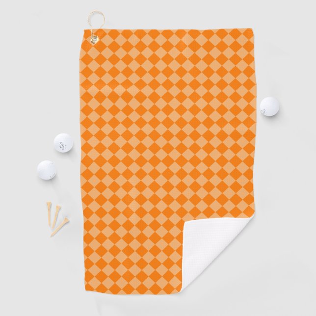 Orange Combination Diamond Pattern by STaylor Golf Towel (InSitu)