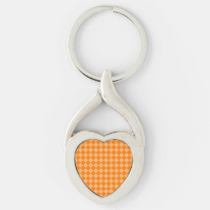 Orange Combination Diamond Pattern by STaylor Key Ring