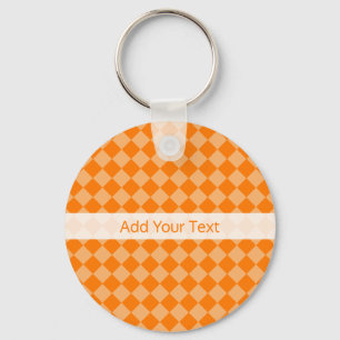 Orange Combination Diamond Pattern by STaylor Key Ring