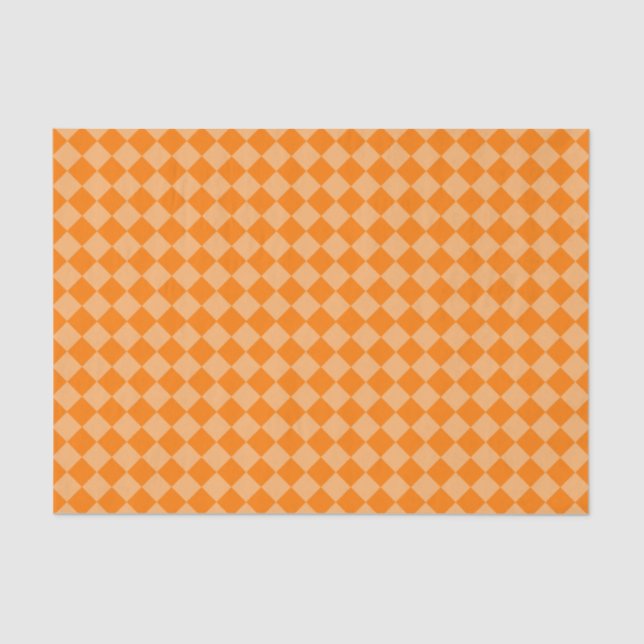 Orange Combination Diamond Pattern by STaylor Tissue Paper (Front)