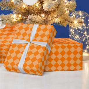 Orange Combination Diamond Pattern by STaylor Wrapping Paper