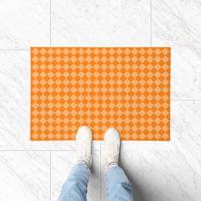Orange Combination Diamond Pattern STaylor Doormat (Indoor)