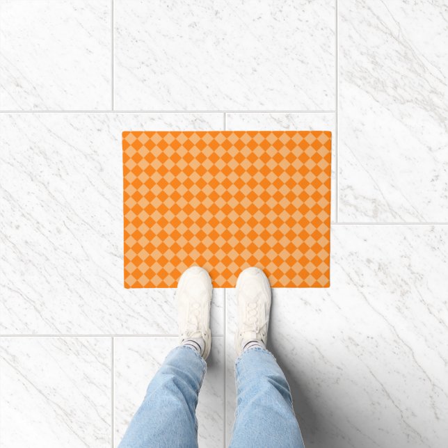 Orange Combination Diamond Pattern STaylor Doormat (Indoor)