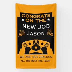 Orange Congratulations On The New Job Banner