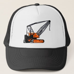 Orange Construction Crane Trucker Hat