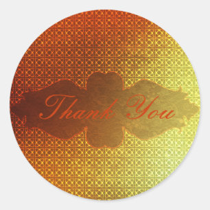 Orange Contemporary Celtic Pattern Classic Round Sticker