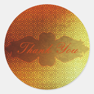 Orange Contemporary Celtic Pattern Classic Round Sticker