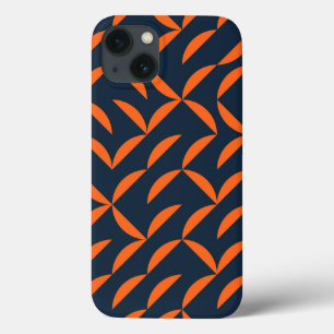 Orange, cool, modern, trendy wavy illustration iPhone 13 case