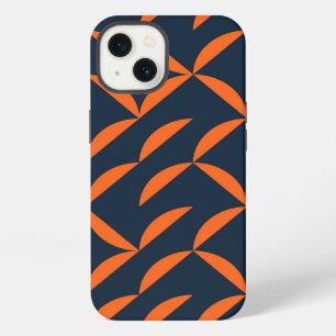 Orange, cool, modern, trendy wavy illustration iPhone 13 case