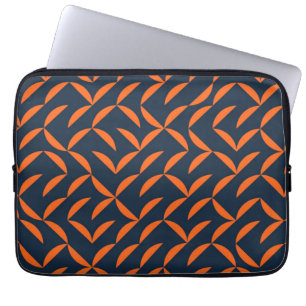 Orange, cool, modern, trendy wavy illustration laptop sleeve