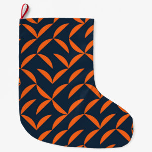 Orange, cool, modern, trendy wavy illustration large christmas stocking