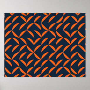 Orange, cool, modern, trendy wavy illustration poster