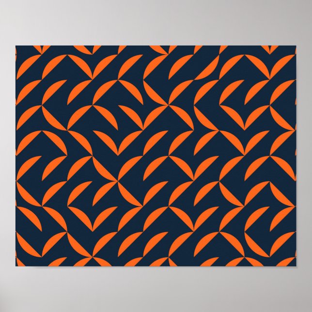 Orange, cool, modern, trendy wavy illustration poster (Front)