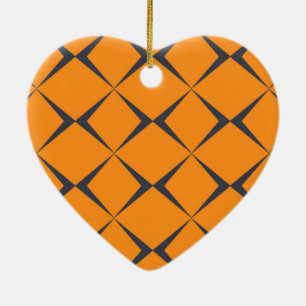 Orange, cool, simple, trendy, chevron shapes ceramic tree decoration
