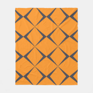Orange, cool, simple, trendy, chevron shapes fleece blanket