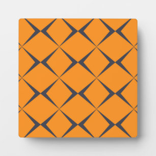 Orange, cool, simple, trendy, chevron shapes plaque