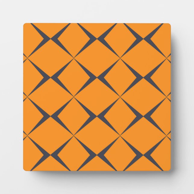 Orange, cool, simple, trendy, chevron shapes plaque (Front)