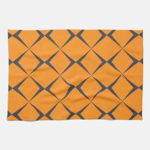 Orange, cool, simple, trendy, chevron shapes tea towel