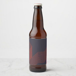 Orange cool simple trendy decorative illustration beer bottle label