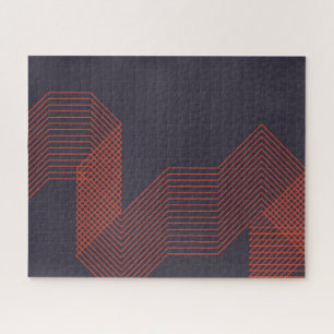 Orange cool simple trendy decorative illustration jigsaw puzzle