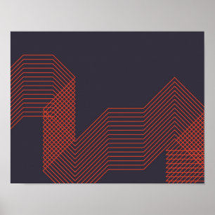 Orange cool  simple trendy decorative illustration poster