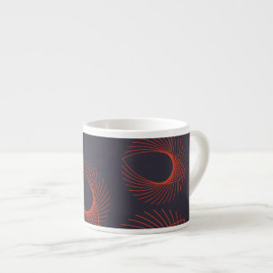 Orange, cool, trendy, geometric eye abstraction espresso cup