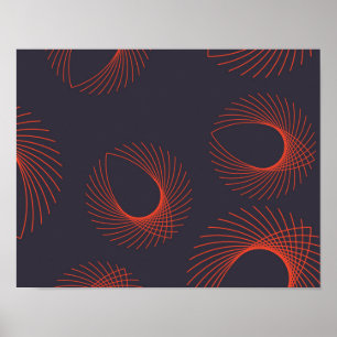 Orange, cool, trendy, geometric eye abstraction poster