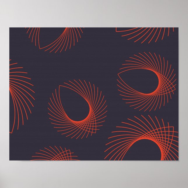 Orange, cool, trendy, geometric eye abstraction poster (Front)
