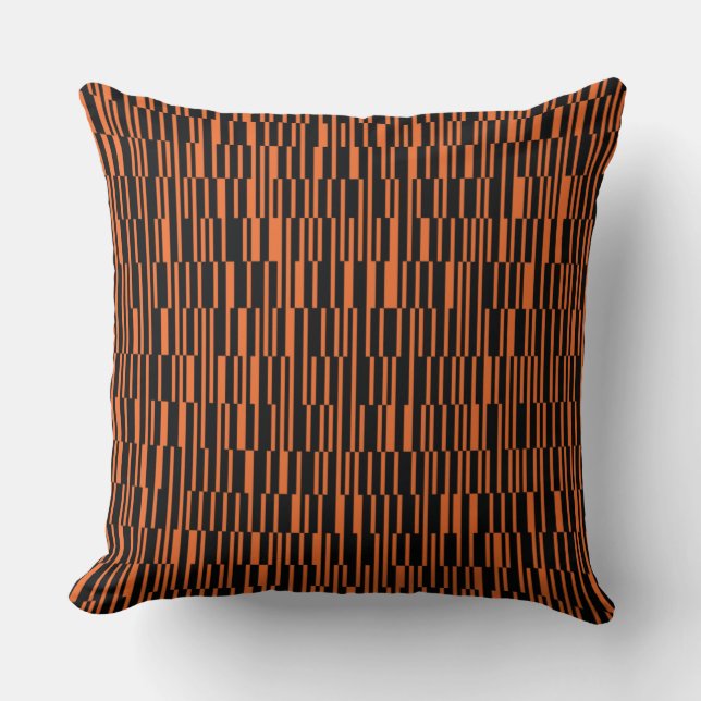 Orange, cool, trendy, modern geometric graphic art cushion (Front)