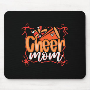 Orange Coquette Pom Poms Bow Cheer Mum Mama Cheerl Mouse Pad