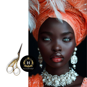 Orange Coral African American Woman Decoupage  Tissue Paper