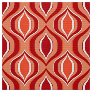 Orange, coral, brown diamond pattern fabric