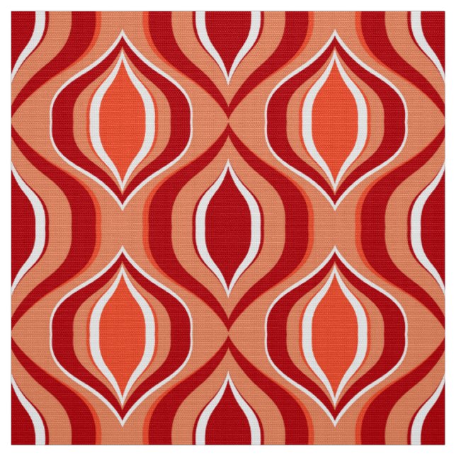 Orange, coral, brown diamond pattern fabric (Swatch)