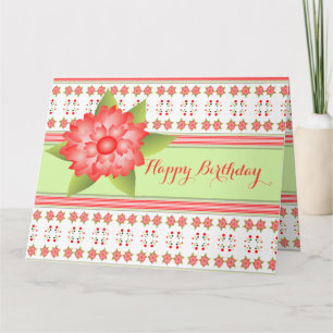 Orange Coral Flowered Card