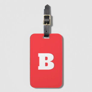 Orange Coral Pink Monogram Name Gift Favour 2025 Luggage Tag