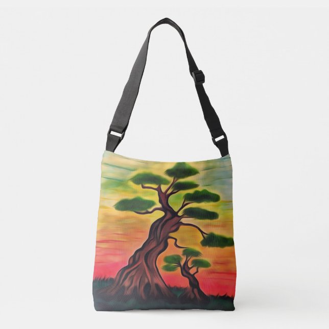 Orange coral sunset crossbody bag (Front)