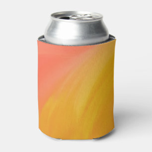 Orange Coral Yellow Wave Fluid Marble Can Cooler