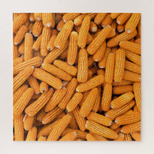 Orange Corn Cob: Harvest Agriculture Background Jigsaw Puzzle