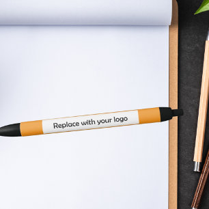 Orange corporate business logo black ink pen