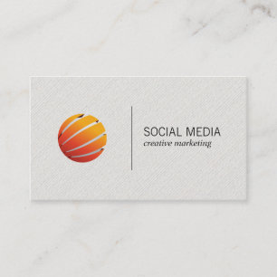 Orange Corporate Stylised Globe Logo Business Card