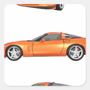 Orange Corvette: Square Sticker