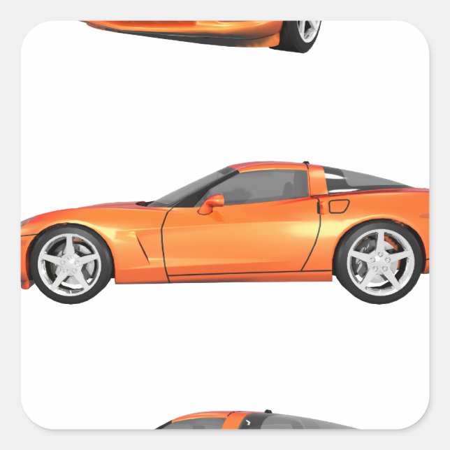 Orange Corvette: Square Sticker (Front)