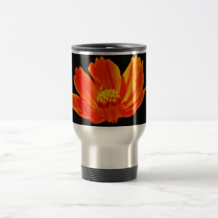 Orange Cosmos Flower Travel Mug