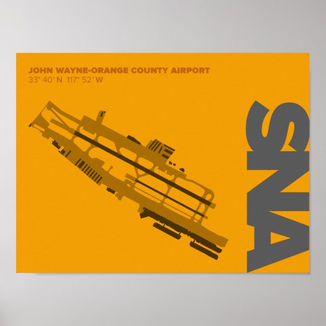 Orange County Airport (SNA) Diagram Poster (Front)