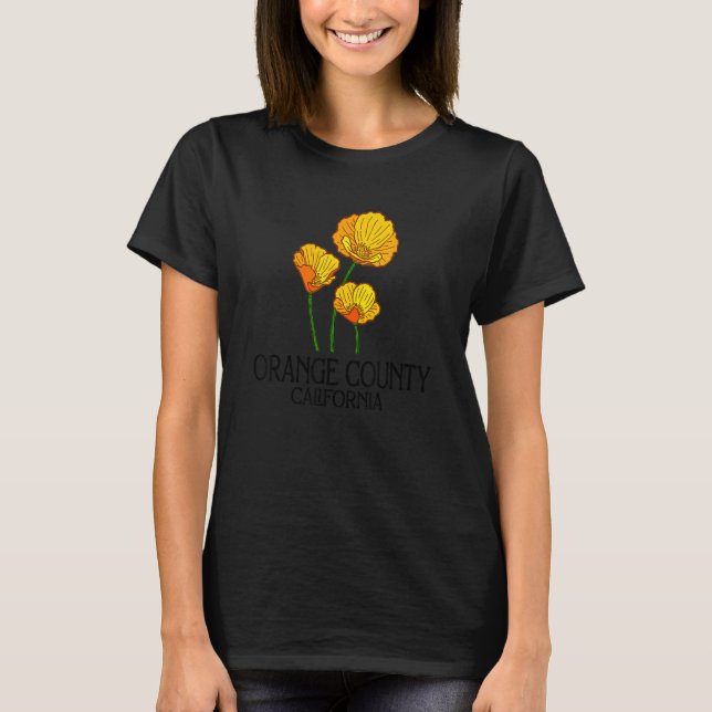 Orange County California CA Poppy Flower State Cit T-Shirt (Front)