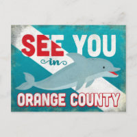 Orange County Dolphin - Retro Vintage Travel